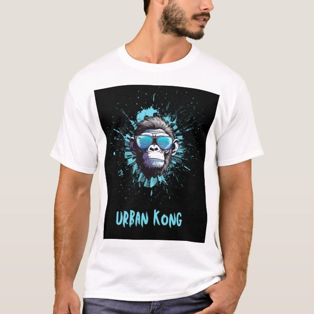 Camiseta Urban Kong Gorilla Design – Blue & Black Streetwea (Anverso)