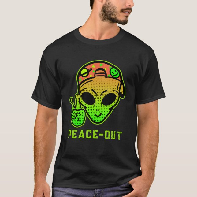 Camiseta Urban Legend Alien Streetwear PEACE OUT (Anverso)