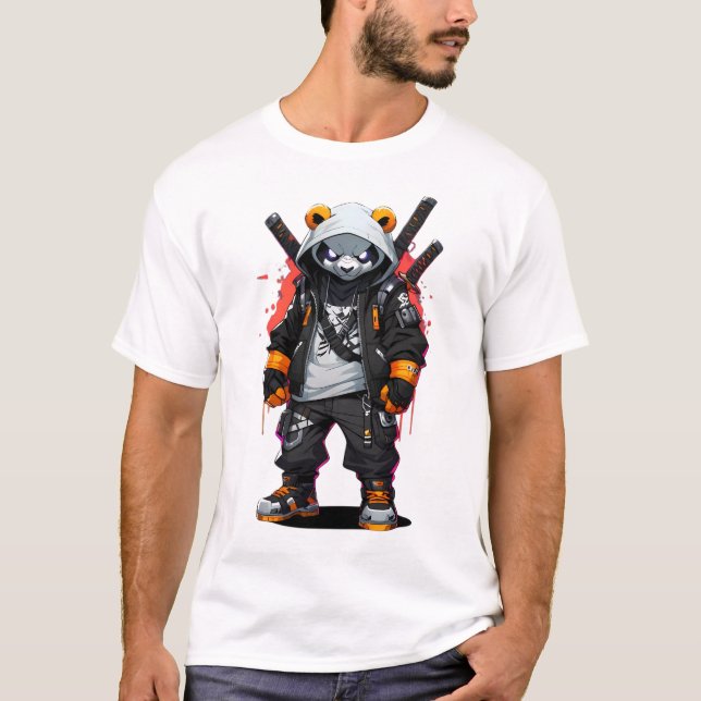 Camiseta Urban Ninja Panda: Vibes callejeros de Samurai (Anverso)