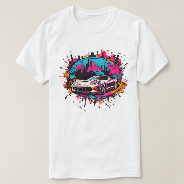 Camiseta Urban Splatter Sports Car Men's T-Shirt (Diseño del anverso)