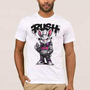 Camiseta Urbana de Grafiti de Conejo Rebelde