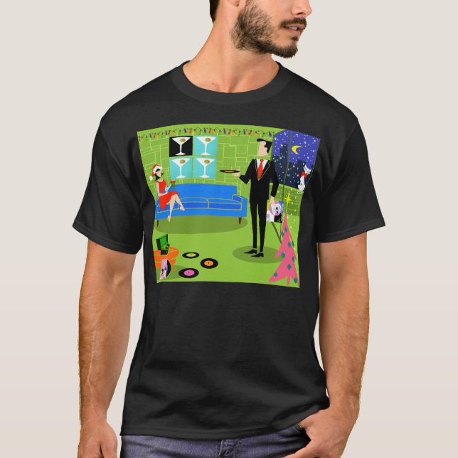Camiseta urbana retra de los pares del navidad (Anverso)