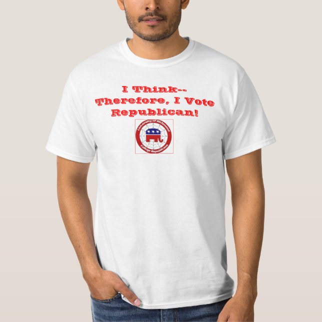 Camiseta urcr-camiseta, pienso-- Por lo tanto, voto Republ… (Anverso)