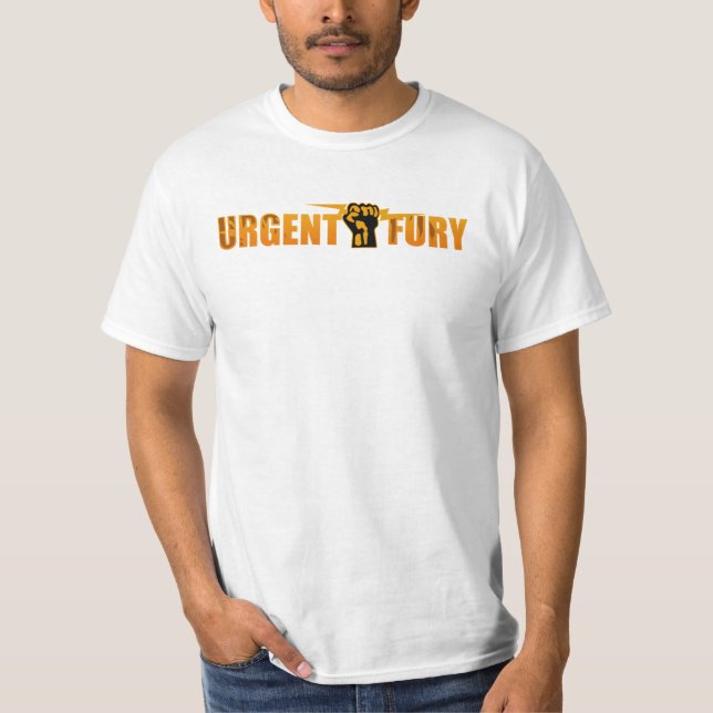 Camiseta urgente del descuento de la furia (Anverso)