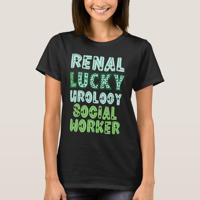 Camiseta Urología Trabajador Social St Patricks Day Lucky R (Anverso)