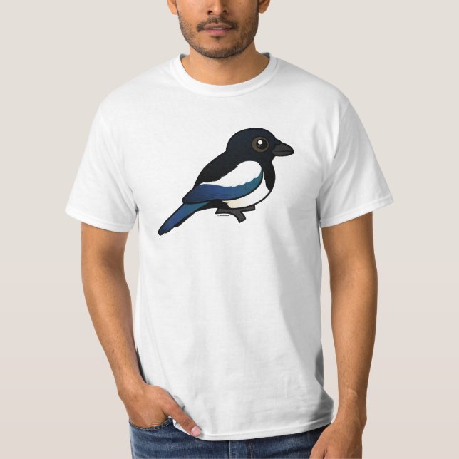 Camiseta urraca Negro-cargada en cuenta (Anverso)