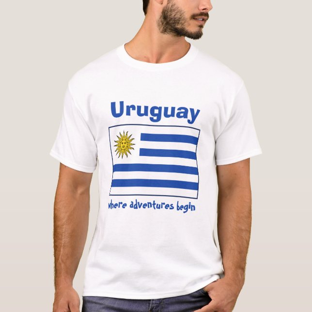 Camiseta Uruguay Bandera + Mapa + Texto (Anverso)