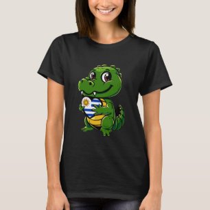 Camiseta Uruguay Dino T-Rex Lindo Corazón Orgullo Uruguayo 
