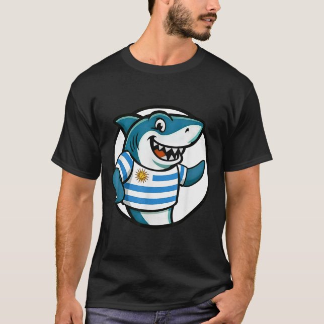 Camiseta Uruguay Flag Shark Funny Uruguayan  (Anverso)