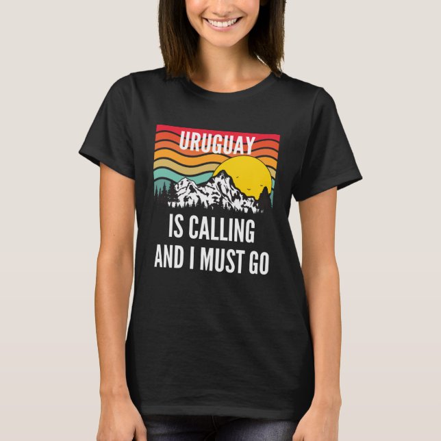 Camiseta Uruguay Is Calling And I Must Go Wavy Sunset (Anverso)