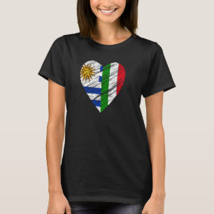 Camiseta Uruguay Italia Corazón Bandera Italiana Uruguaya L