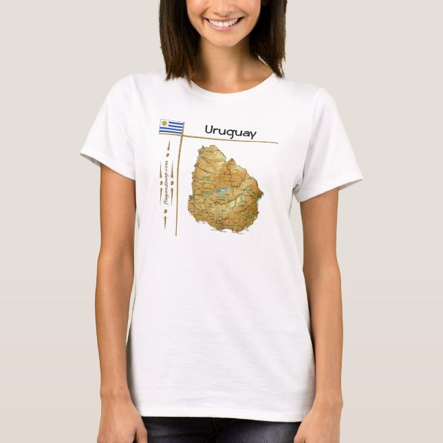 Camiseta Uruguay Mapa + Bandera + Título (Anverso)