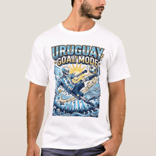 Camiseta Uruguay Modo Gol Esqueleto Delantero Naciones Diná