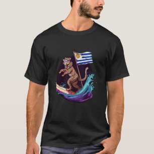 Camiseta Uruguay Surfing Leopardo Raíces Uruguayas Orgullo