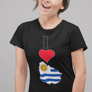 Camiseta Uruguay Vertical amo a las mujeres del mapa de la