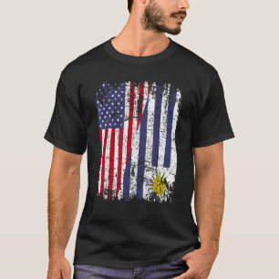 Camiseta URUGUAYAN RAÍCES MEDIA bandera norteamericana URUG