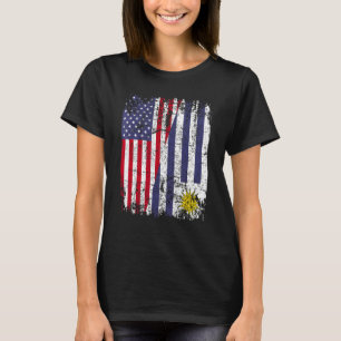 Camiseta URUGUAYAN RAÍCES MEDIA bandera norteamericana URUG