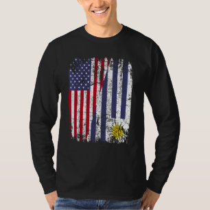 Camiseta URUGUAYAN RAÍCES MEDIA bandera norteamericana URUG