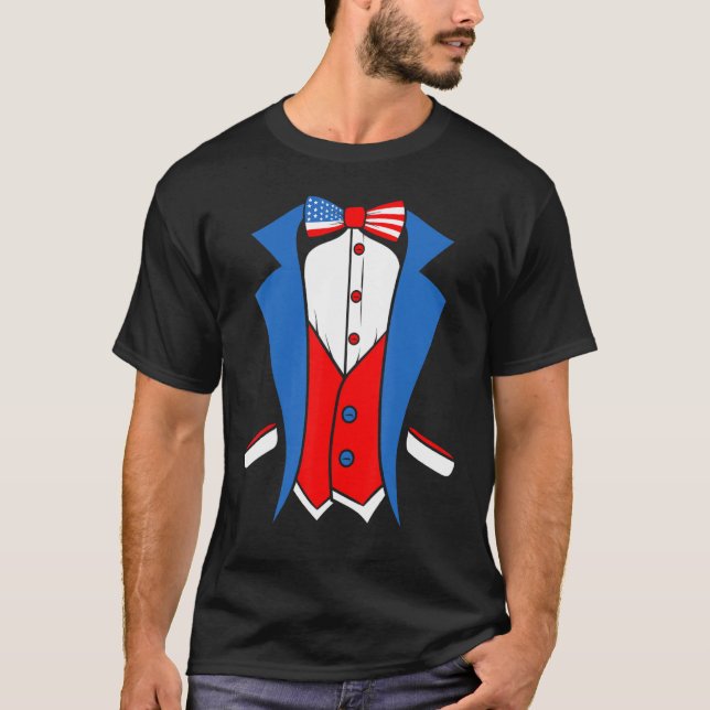 Camiseta US American Flag and Patriotic tuxedo costume (Anverso)