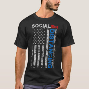 Camiseta Us American Flag Anti Socialism Funny Social Dista