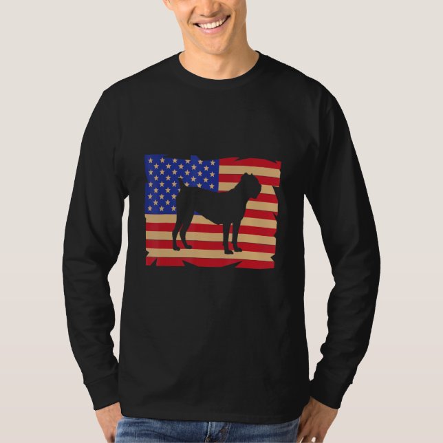 Camiseta US American Flag Cane Corso Dog Italian Mastiff (Anverso)