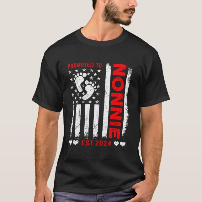 Camiseta Us American Flag Promoted To Nonnie 2024 Mother'S  (Anverso)