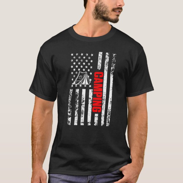 Camiseta US American Flag Sports Patriotic Camping Premium (Anverso)