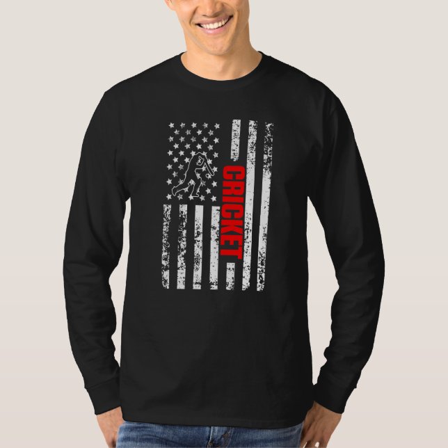 Camiseta US American Flag Sports Patriotic Cricket Premium (Anverso)