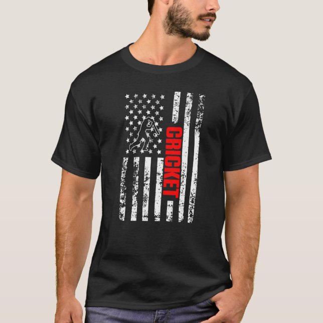 Camiseta US American Flag Sports Patriotic Cricket Premium (Anverso)
