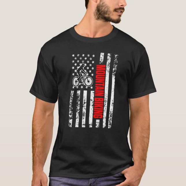 Camiseta US American Flag Sports Patriotic Downhill Mountai (Anverso)