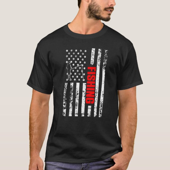 Camiseta US American Flag Sports Patriotic Fishing Premium (Anverso)