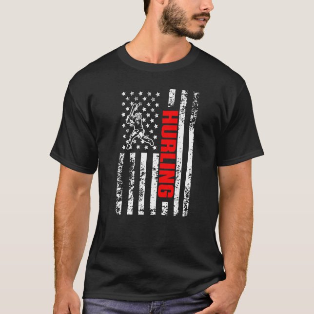 Camiseta US American Flag Sports Patriotic Hurling Premium (Anverso)
