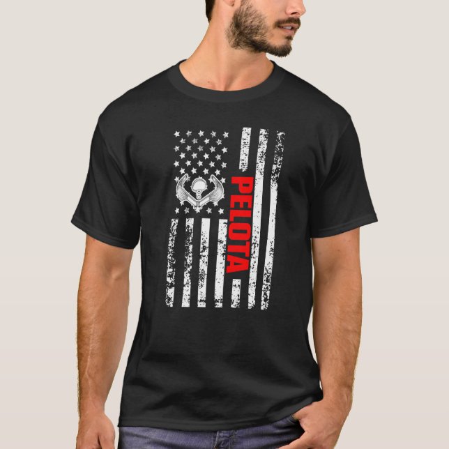 Camiseta US American Flag Trinquet Sports Patriotic Pelota  (Anverso)
