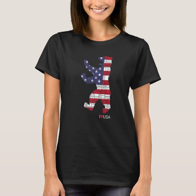 Camiseta US Berlin  Berlin Bear   I Love Berlin USA Bear (Anverso)