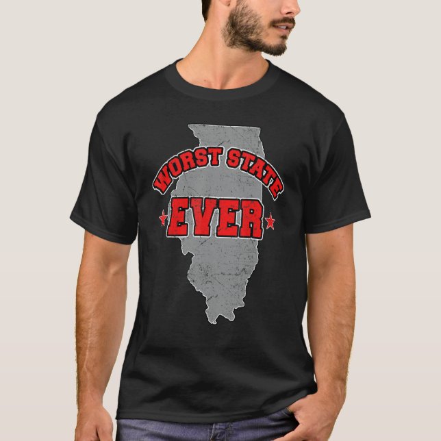 Camiseta US Citizen Proud America Land Map Worst State Illi (Anverso)