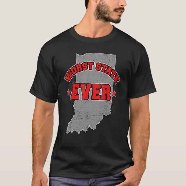 Camiseta US Citizen Proud America Land Map Worst State Indi (Anverso)