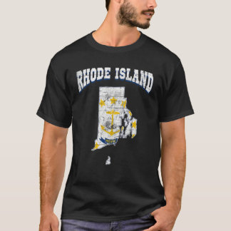 Camiseta US Citizen Proud America State Flag Land Map Rhode