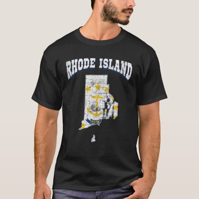 Camiseta US Citizen Proud America State Flag Land Map Rhode (Anverso)