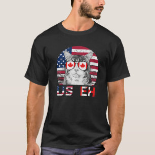 Camiseta US EH Cat América Bandera Canadá Americana Ca