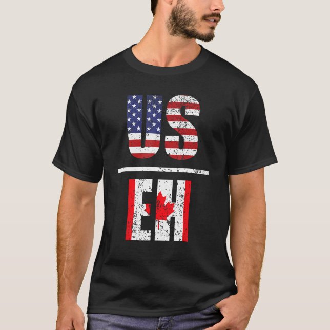 Camiseta US EH US&EH Bandera de Estados Unidos y Bandera Ca (Anverso)