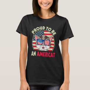 Camiseta US Flag American Proud To Be An Americat Cat Pet D