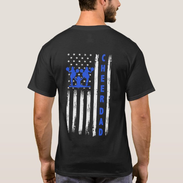 Camiseta US Flag Cheer Dad Cheerleading Cheer leader (Reverso)