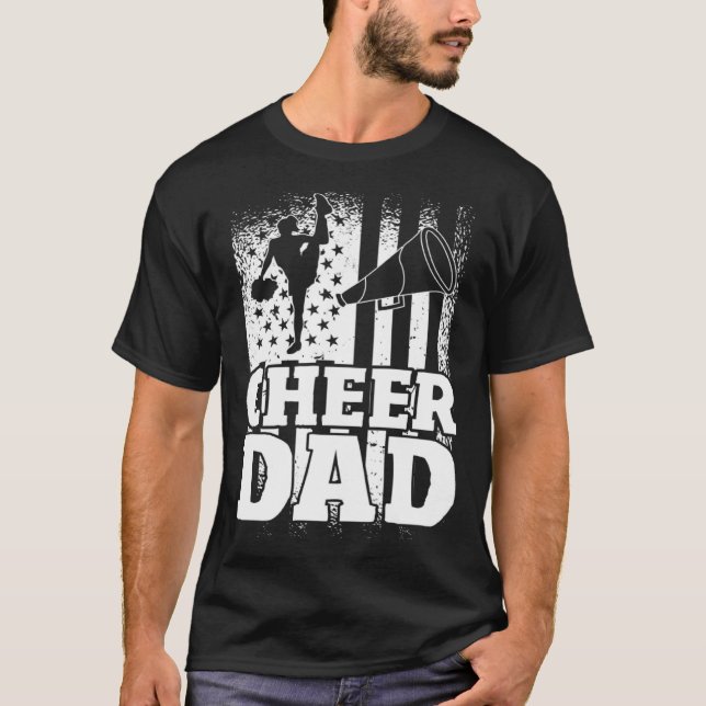 Camiseta US Flag Cheerleading Father Cheer Dad (Anverso)