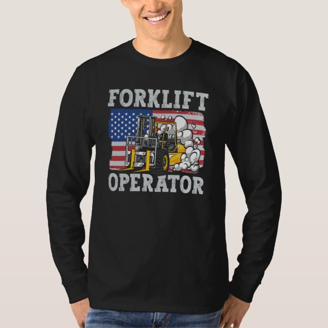 Camiseta Us Flag Forklift Operator (Anverso)