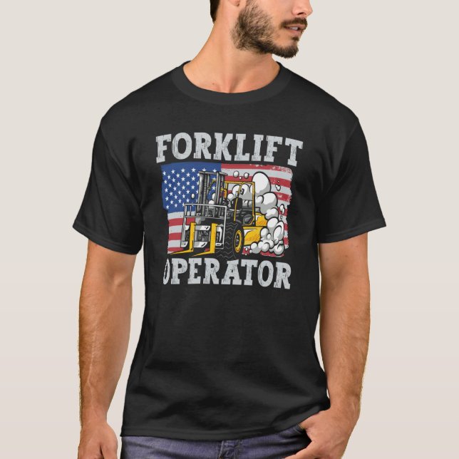 Camiseta Us Flag Forklift Operator (Anverso)