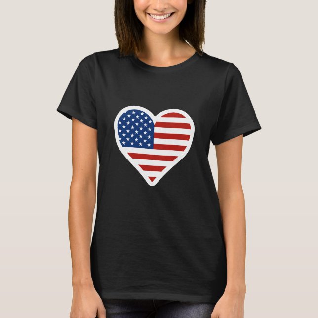 Camiseta US Flag Heart T-shirt (Anverso)