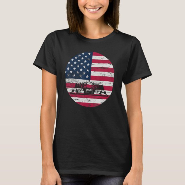 Camiseta US Flag Patriot Formula Racing Lovers Car Fan_2 (Anverso)