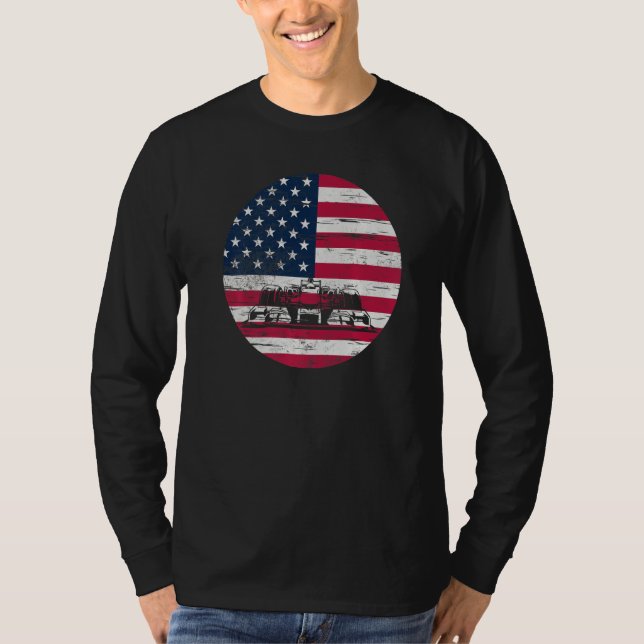 Camiseta US Flag Patriot Formula Racing Lovers Car Fan Prem (Anverso)
