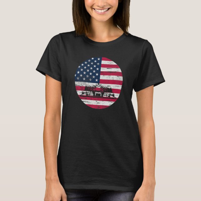 Camiseta US Flag Patriot Formula Racing Lovers Car Fan Prem (Anverso)