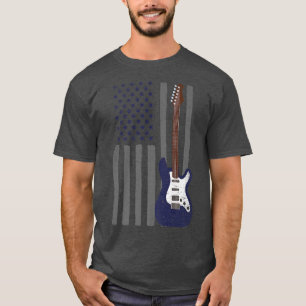 Camiseta Us Flag Patriotic Guitarist Design Distressed Guit